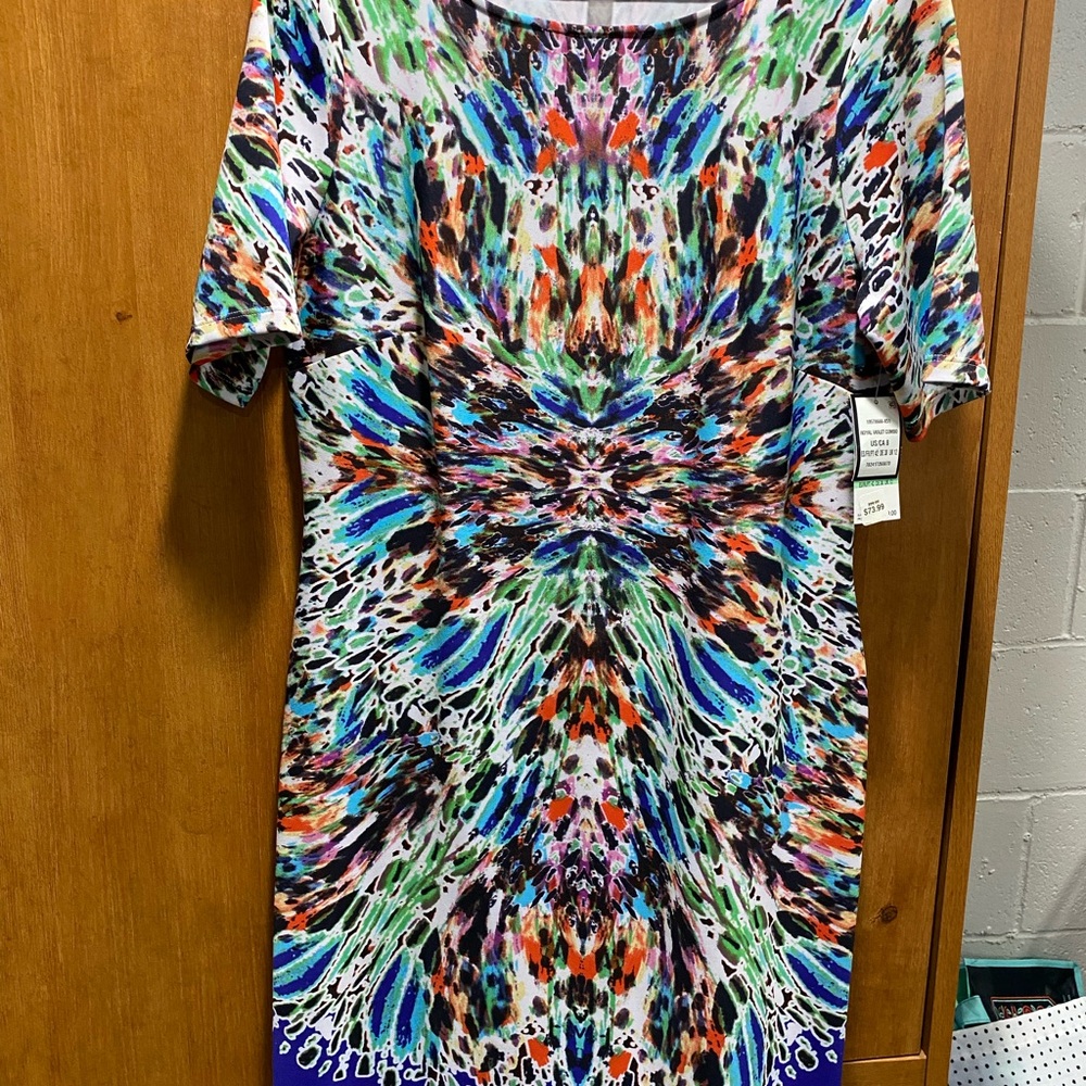 Nine West Multicolor Abstract Dress